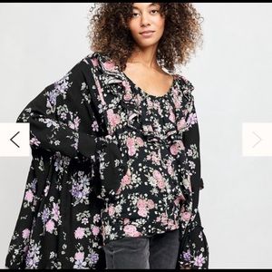 Free people Loretta Floral print tunic boho top / size medium